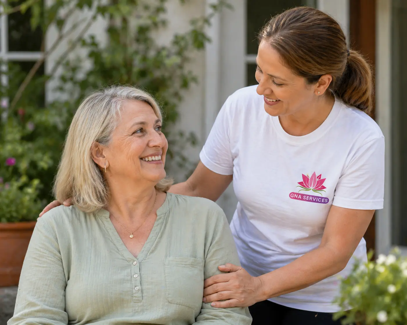 Supportive care professional smiling