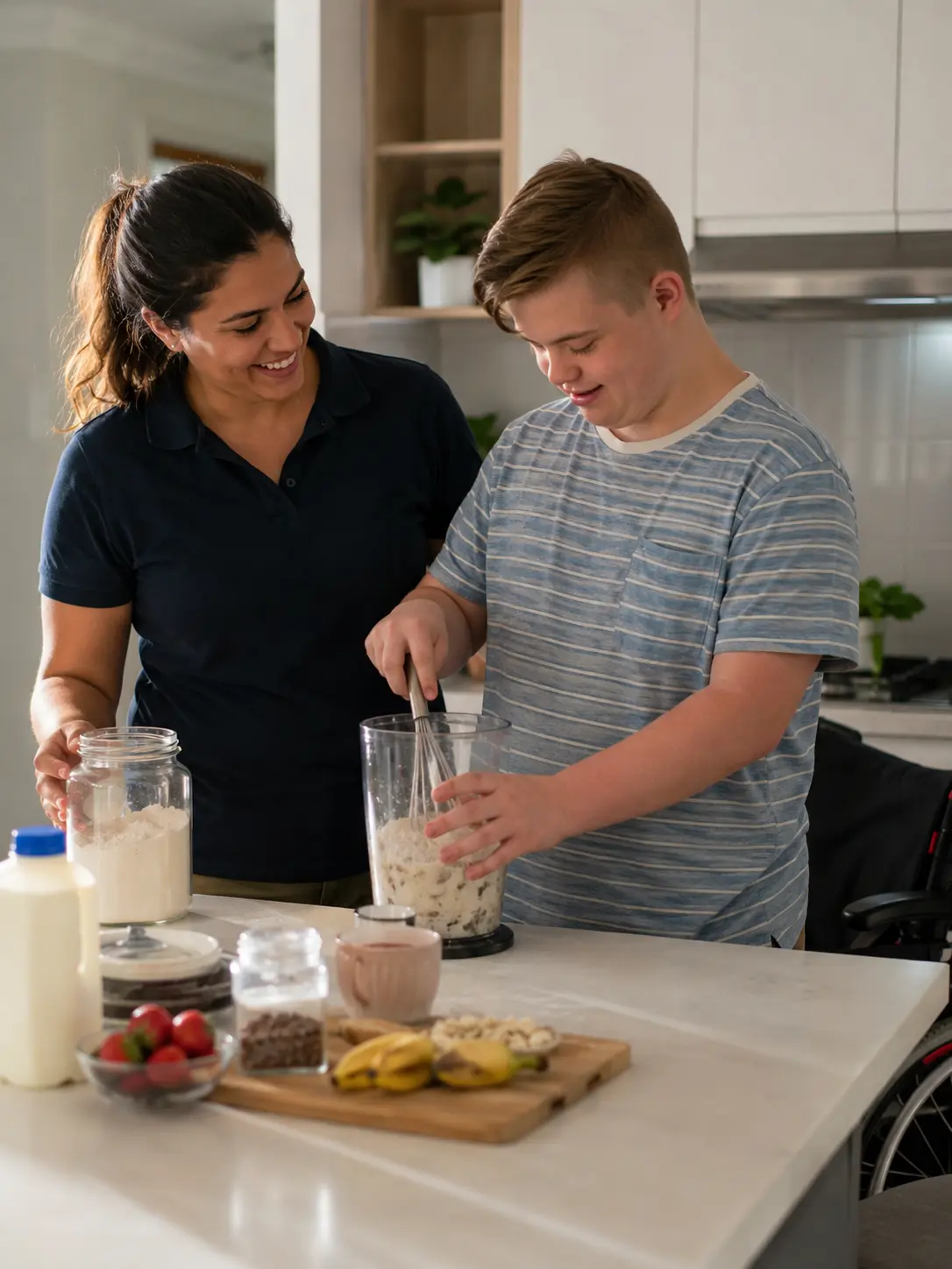 Guardian Nursing Agency supporting an NDIS participant with safe meal preparation and daily living skills
