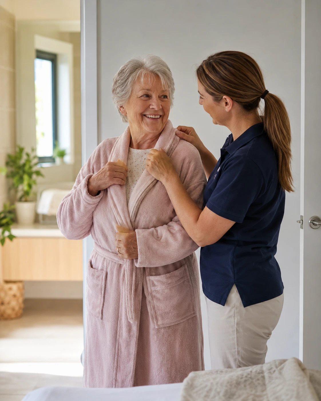 Elderly couple receiving Support at Home care